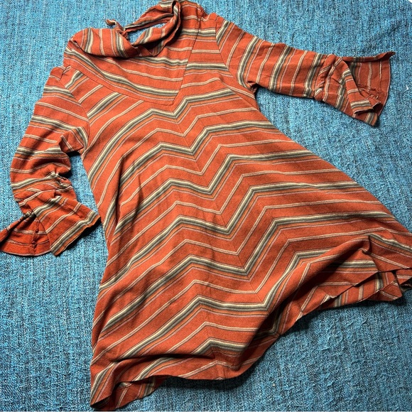 New Romantics by Free People Adobe Tie Back Swing Dress in Retro Stripe - Picture 2 of 8